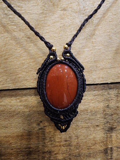 Crystal Necklace - Macrame Gold Beads