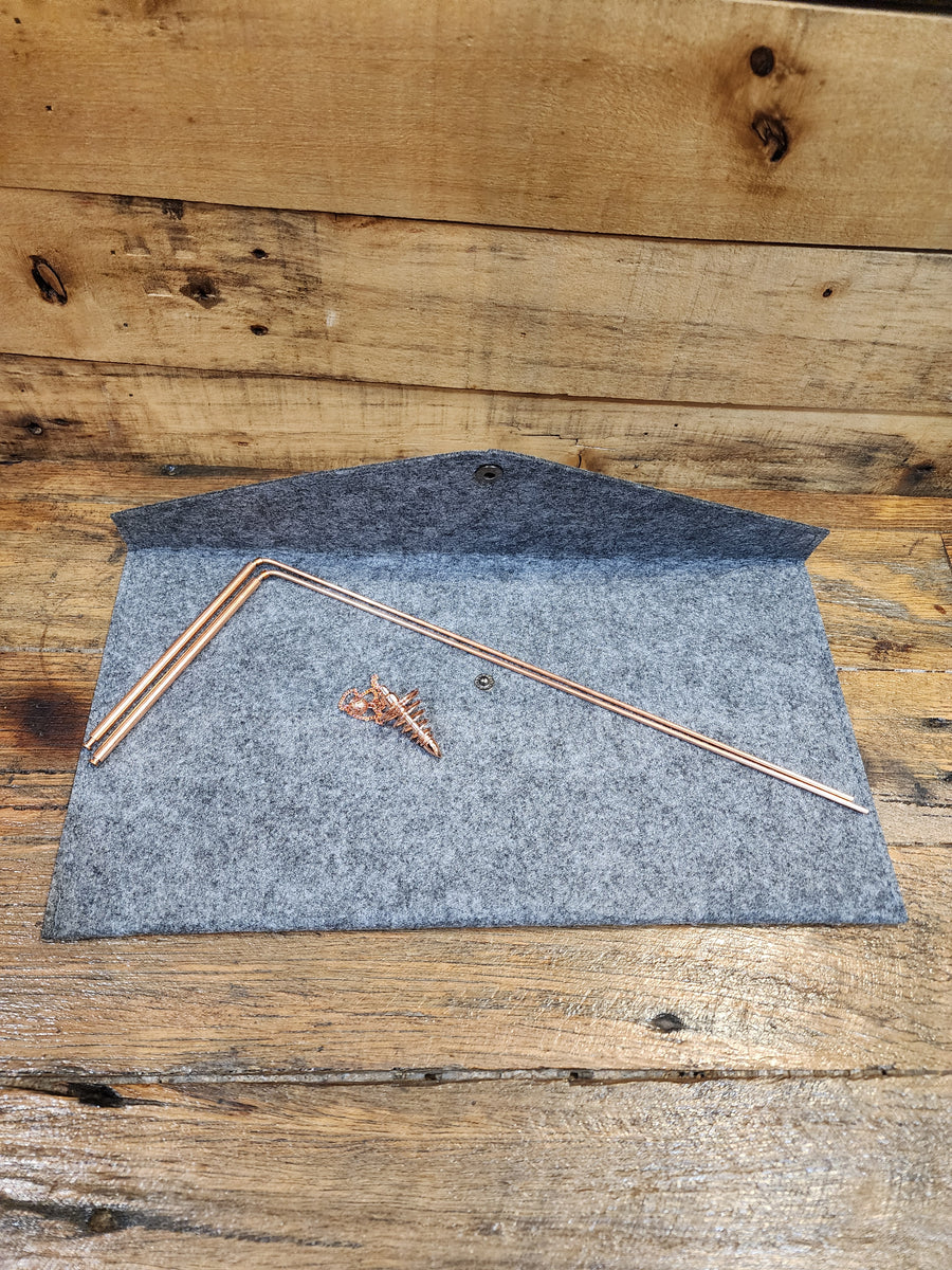 3 piece Dowsing Rods + Bag + Pendulum Set