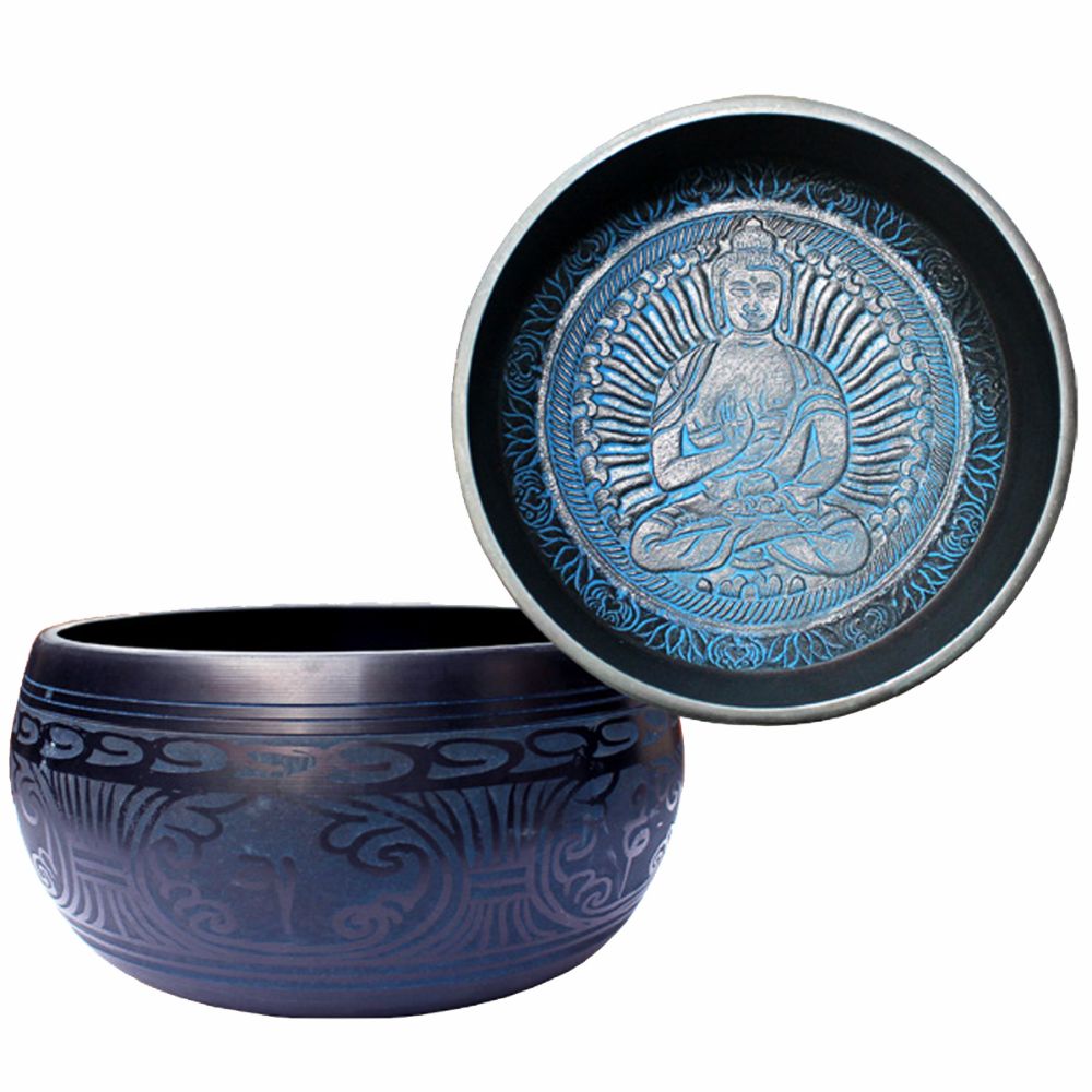 Singing Bowl - Blue Aluminium Buddha 25cm