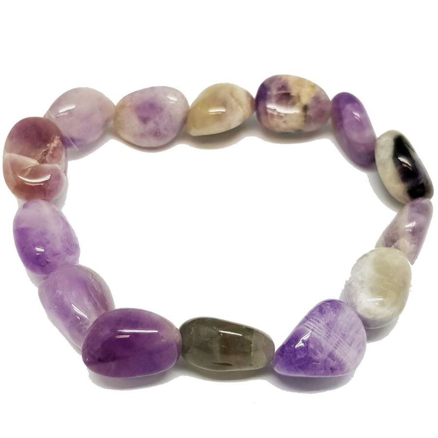 Chevron Amethyst Tumbled Bracelet