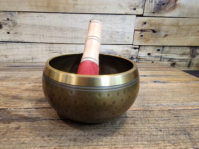 Singing Bowl - Brass - Hammered Buddha Black - 12cm