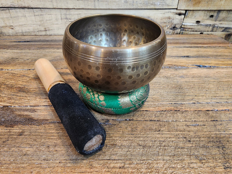 Singing Bowl - Brass - Hammered Antique - 10cm