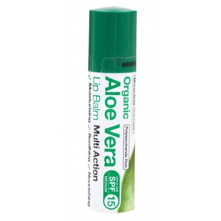 DR ORGANIC Lip Balm SPF 15 Organic Aloe Vera 5.7ml