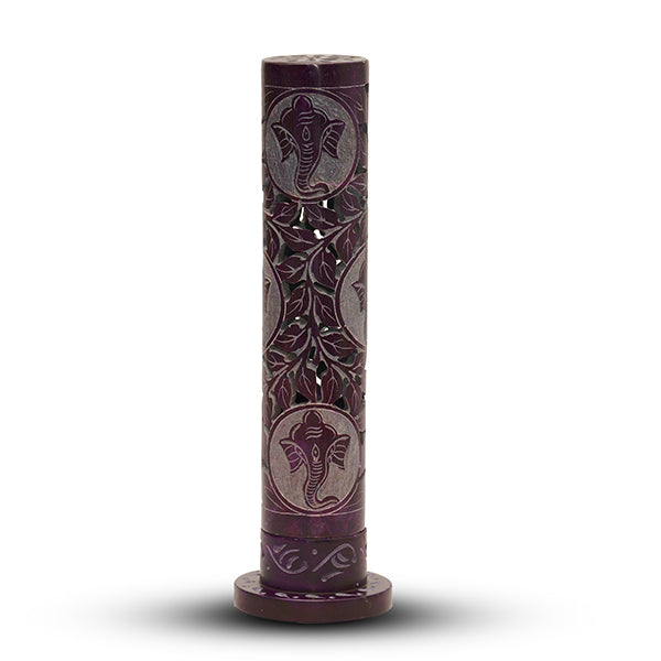 Incense Burner - Soap Stone Tower 10.5 Inch