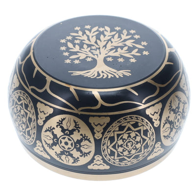 Singing Bowl - Brass Buddha & Tree Of Life 12 x 7 cm