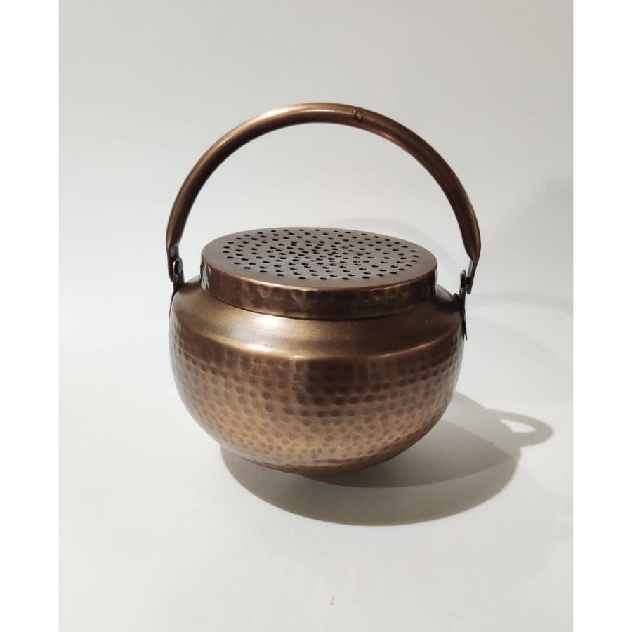 Charcoal Burner With Copper Finish - 15.5 x 18 cm