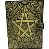 Leather Journal - Golden Pentagram