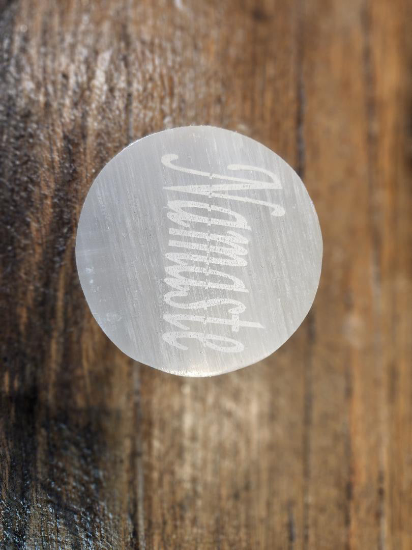 Selenite Namaste Coasters