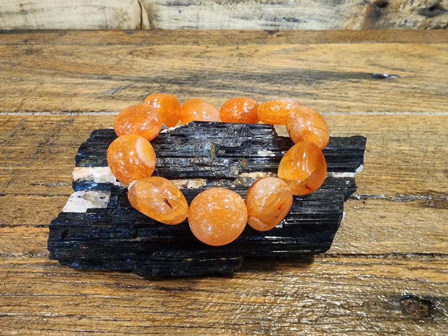 BRACELET - TUMBLED Carnelian 1.5cm