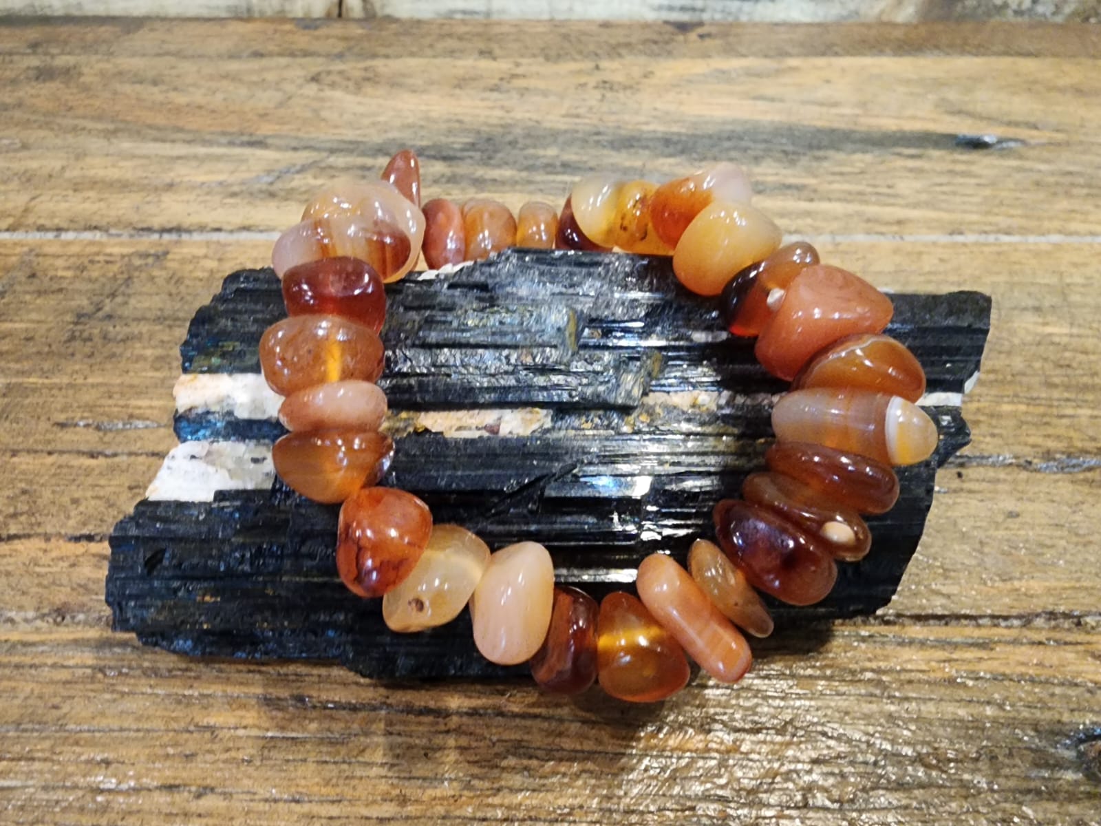 BRACELET - TUMBLED Carnelian 1cm