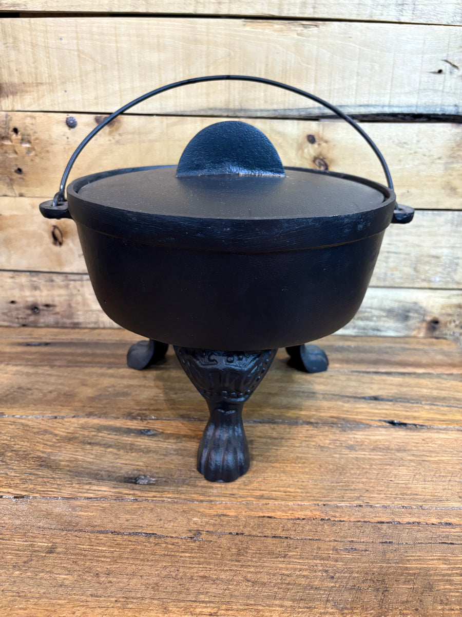 Large Cauldron With Lid Aluminium 3 Legs