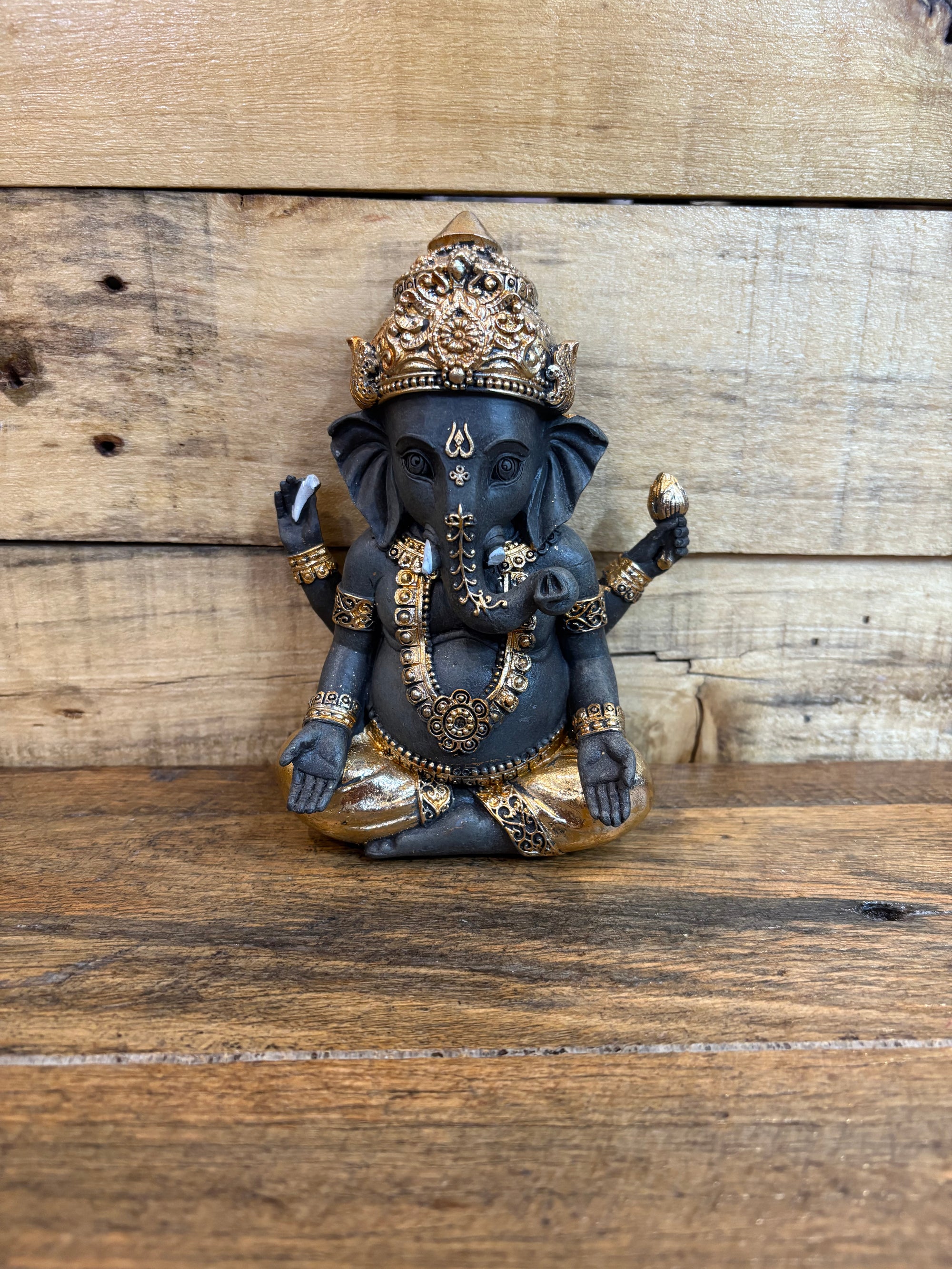 Statue - Antique Gold Ganesh -15 cm