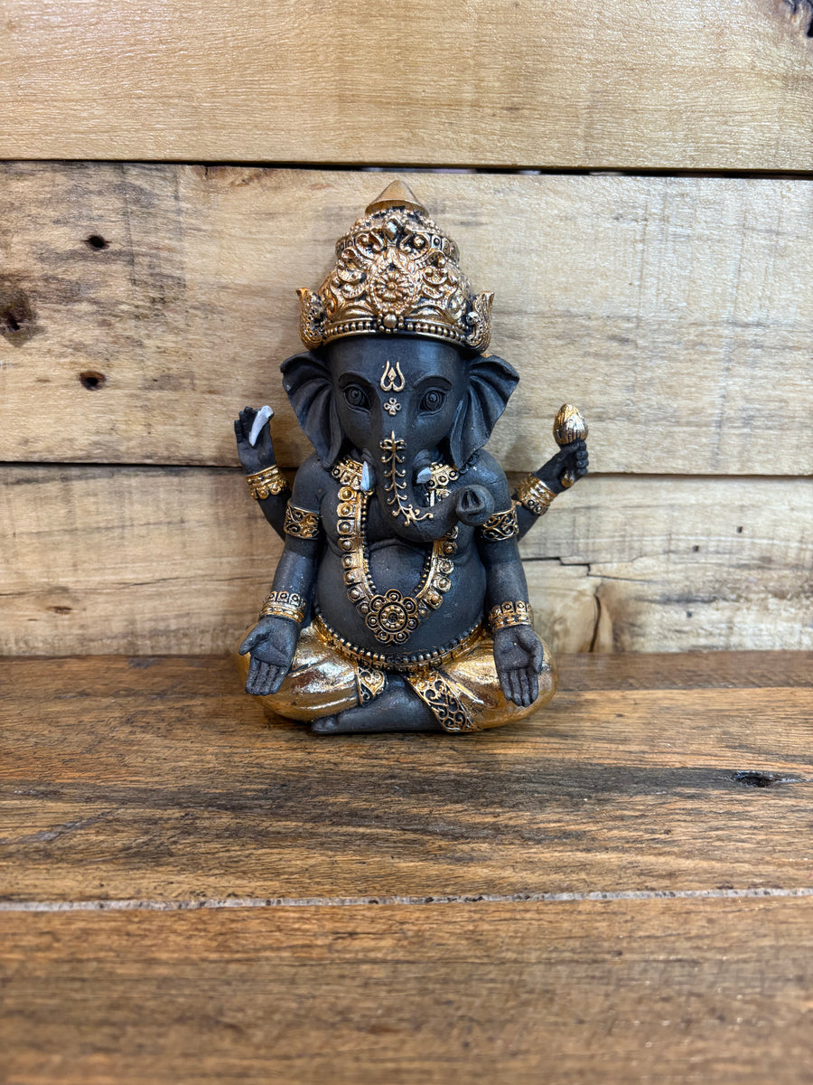 Statue - Antique Gold Ganesh -15 cm