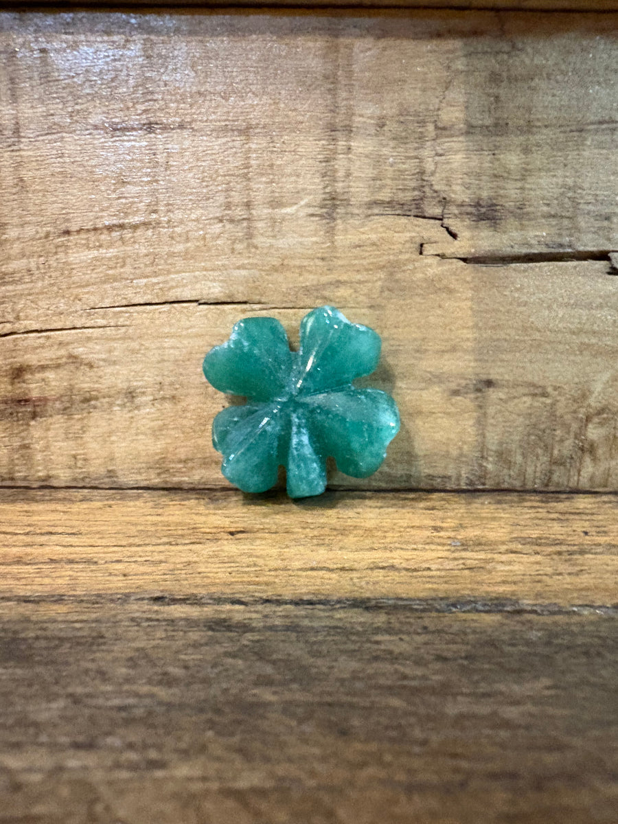 Green Aventurine Crystal 4 Leaf Clover
