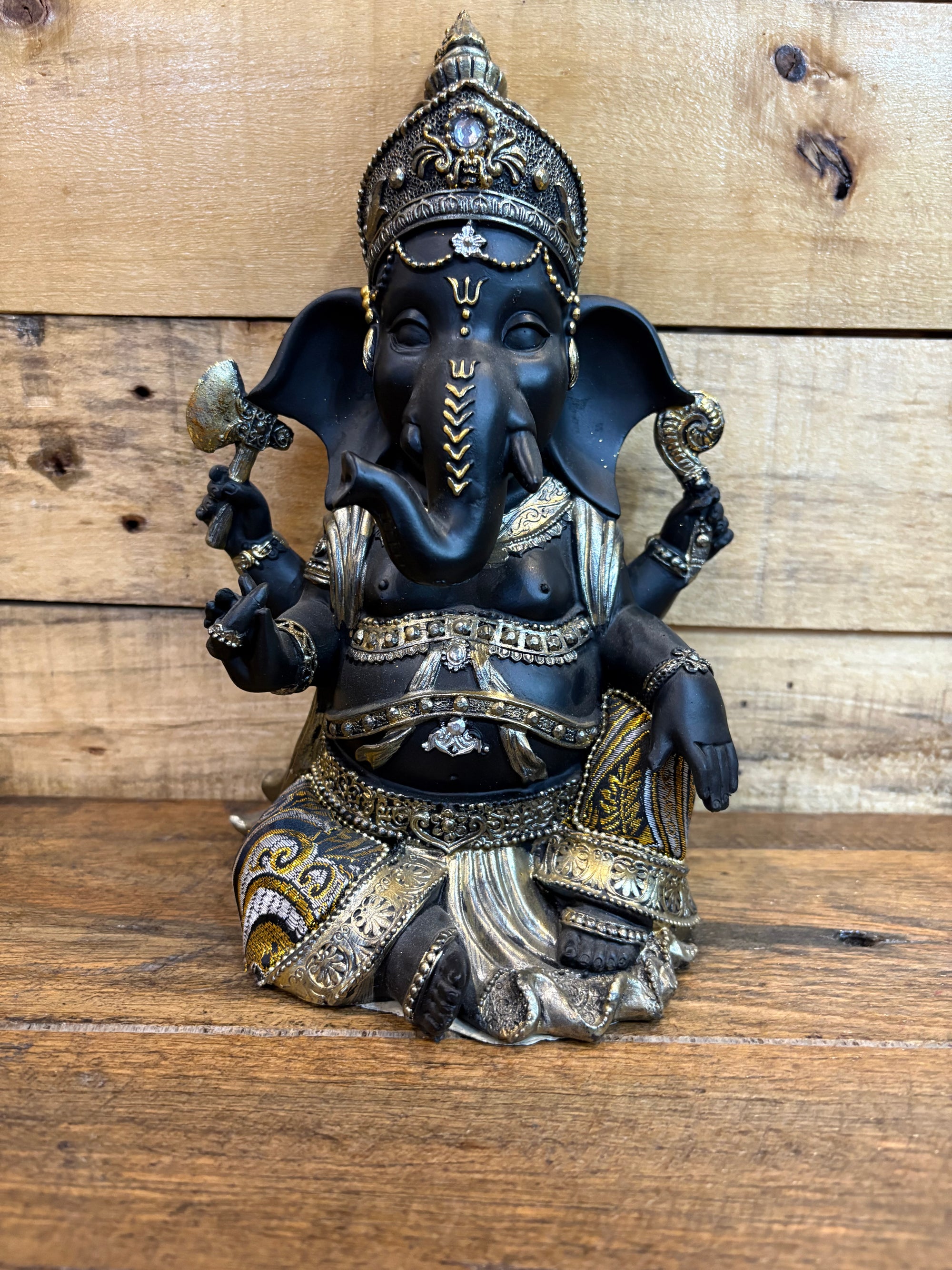 Black & Gold Ganesh 23CM