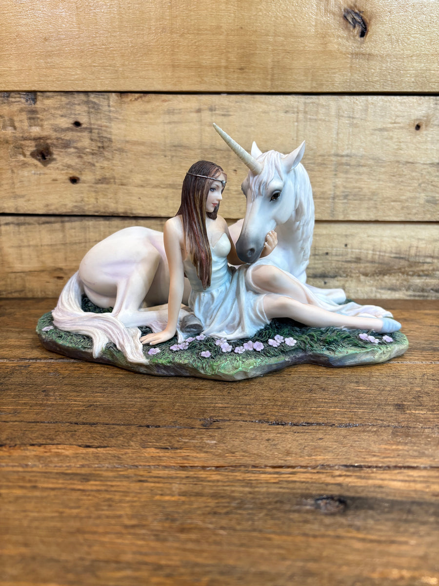 Sitting Fairy White Unicorn 24cm