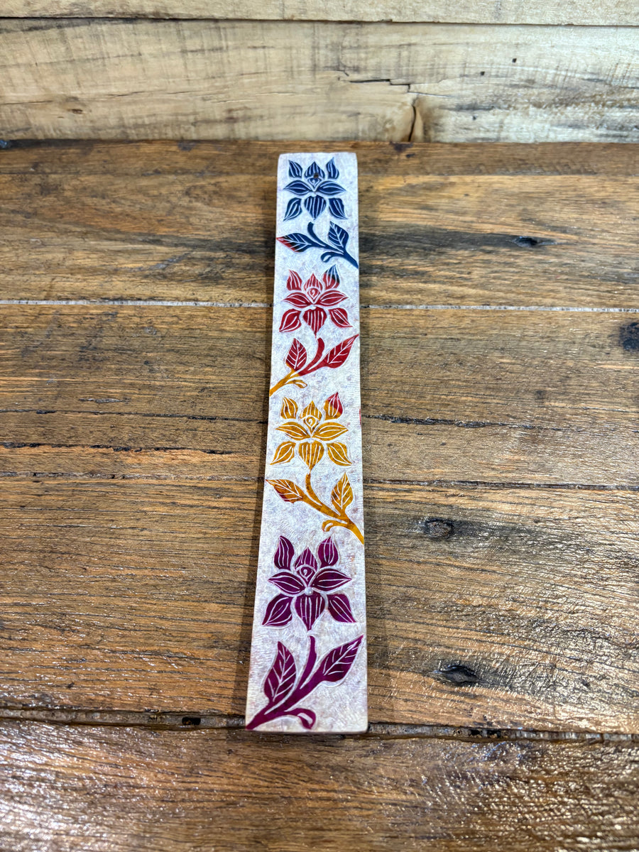 Incense Holder Soapstone Carved Flowers
