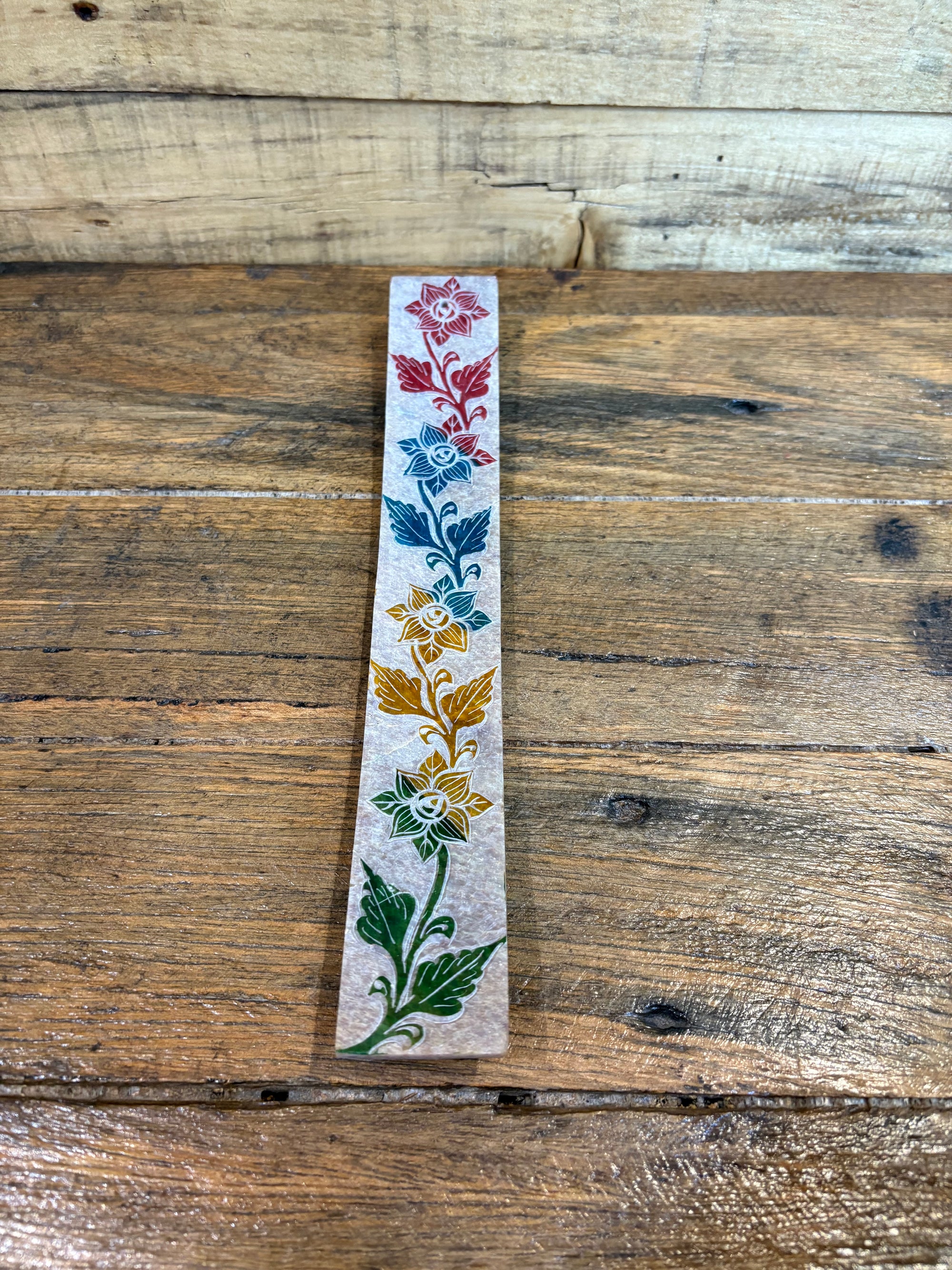 Incense Holder Soapstone Carved Flowers