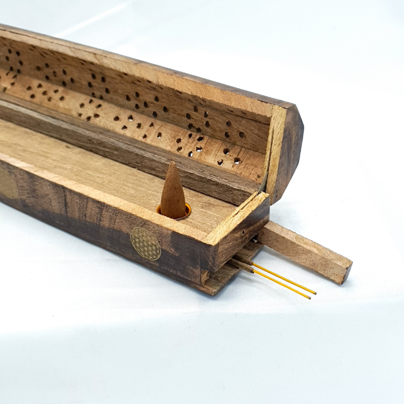 Wooden Coffin Incense Holder - Assorted