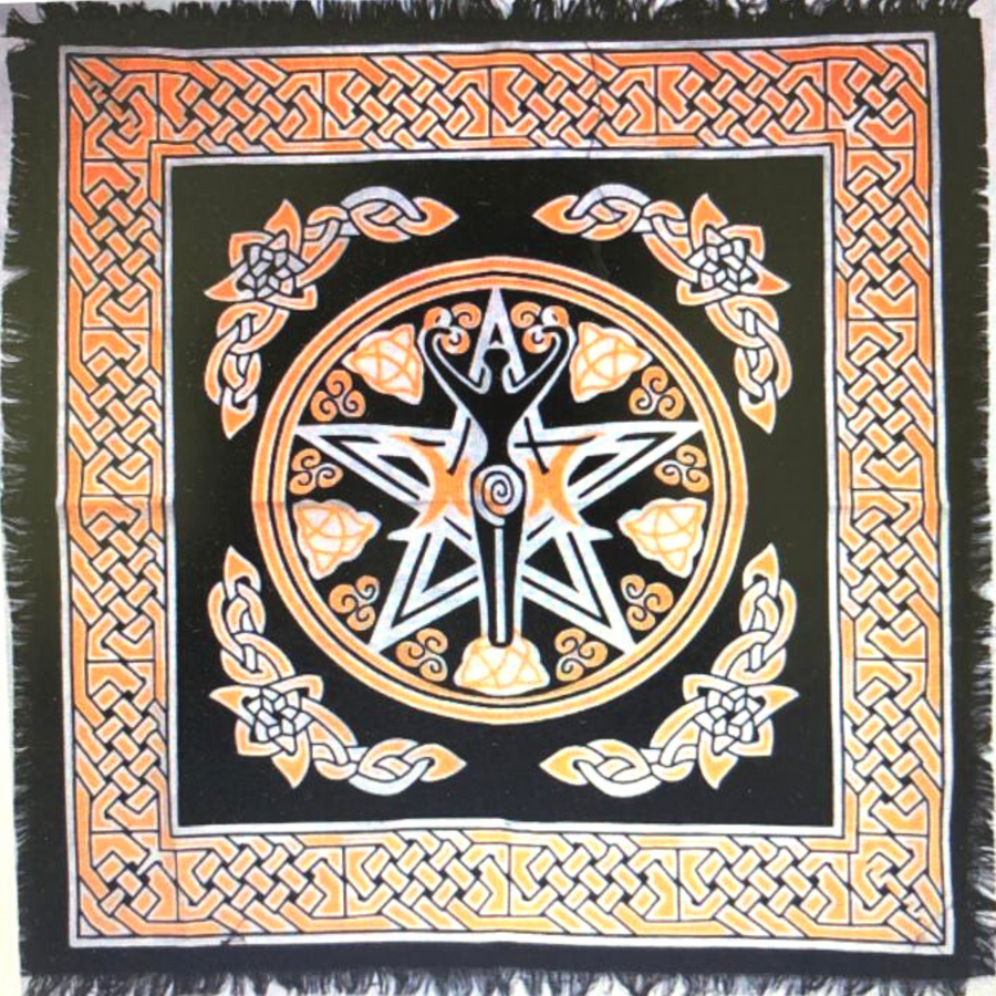 Altar Cloth -Goddess In Pentagram 46 x46cm
