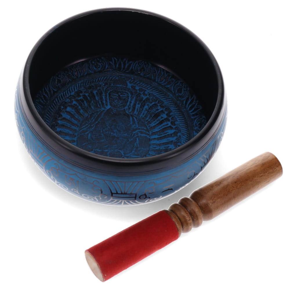 Singing Bowl - Blue Aluminium Buddha 16.5cm