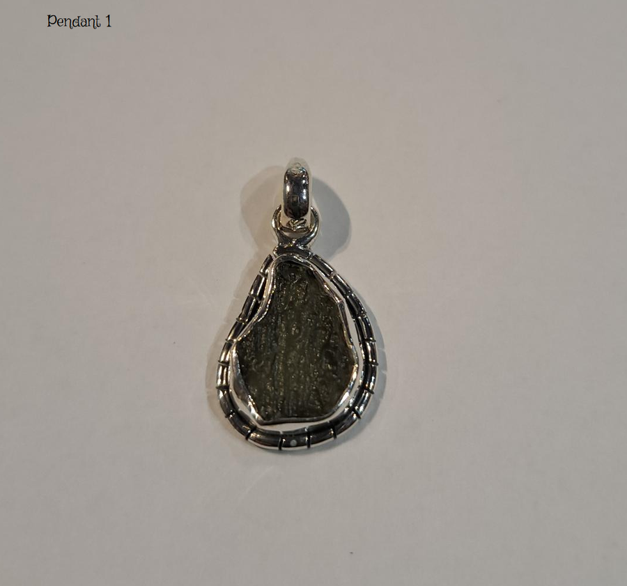 Moldavite Pendants Assorted - Sterling Silver