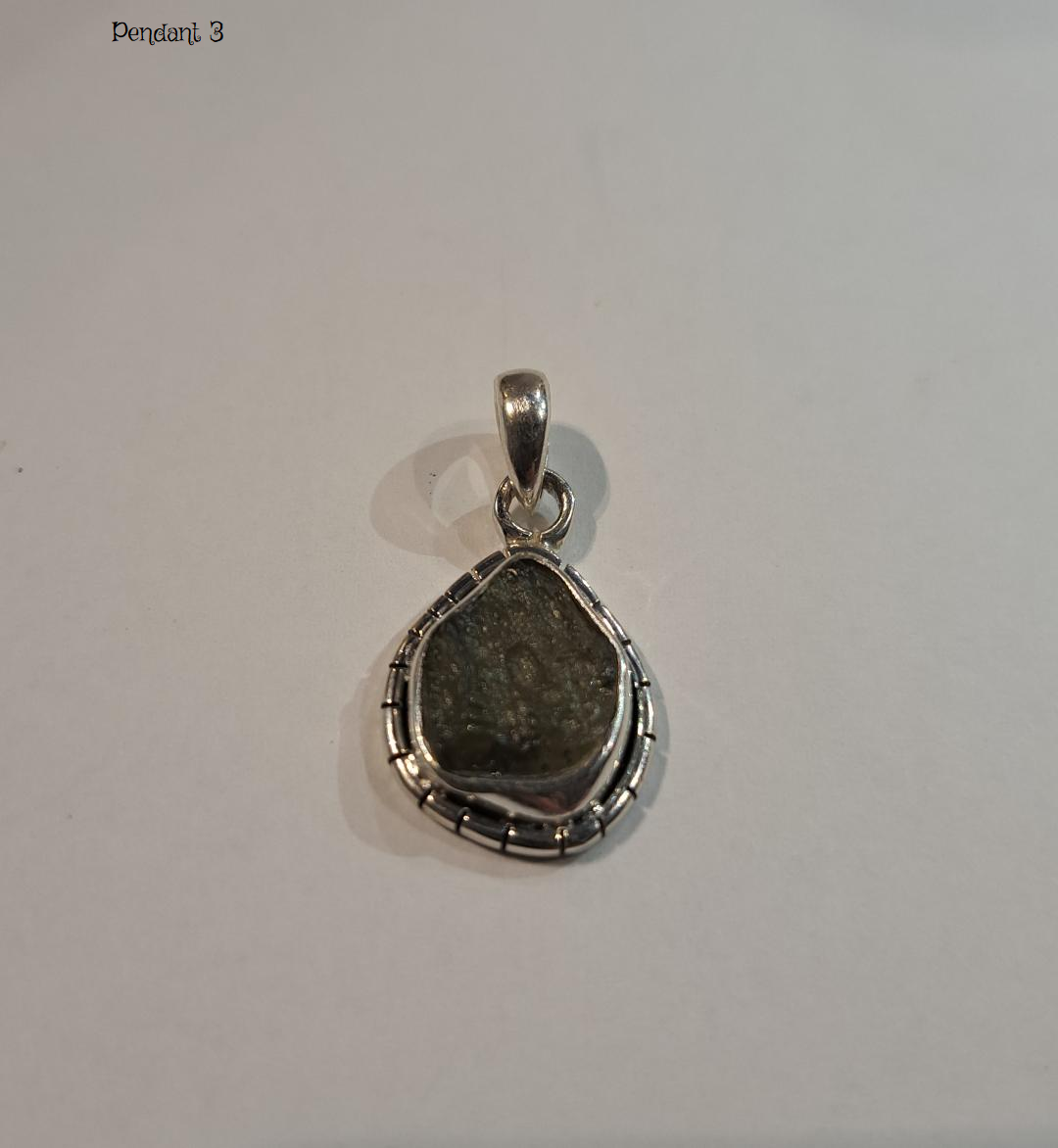 Moldavite Pendants Assorted - Sterling Silver