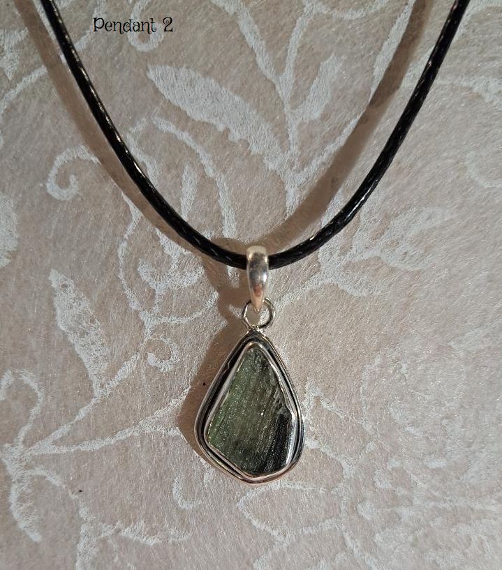 Moldavite Pendants Assorted - Sterling Silver