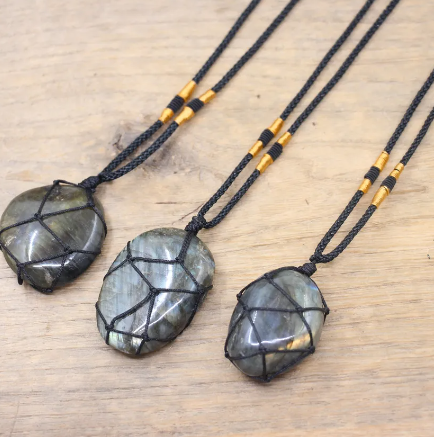 Labradorite Macramé Rope Necklace