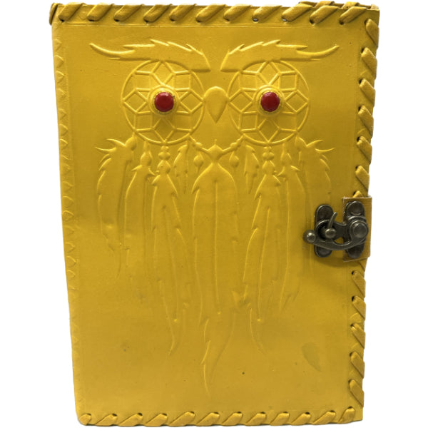 Leather Journal - Yellow Owl