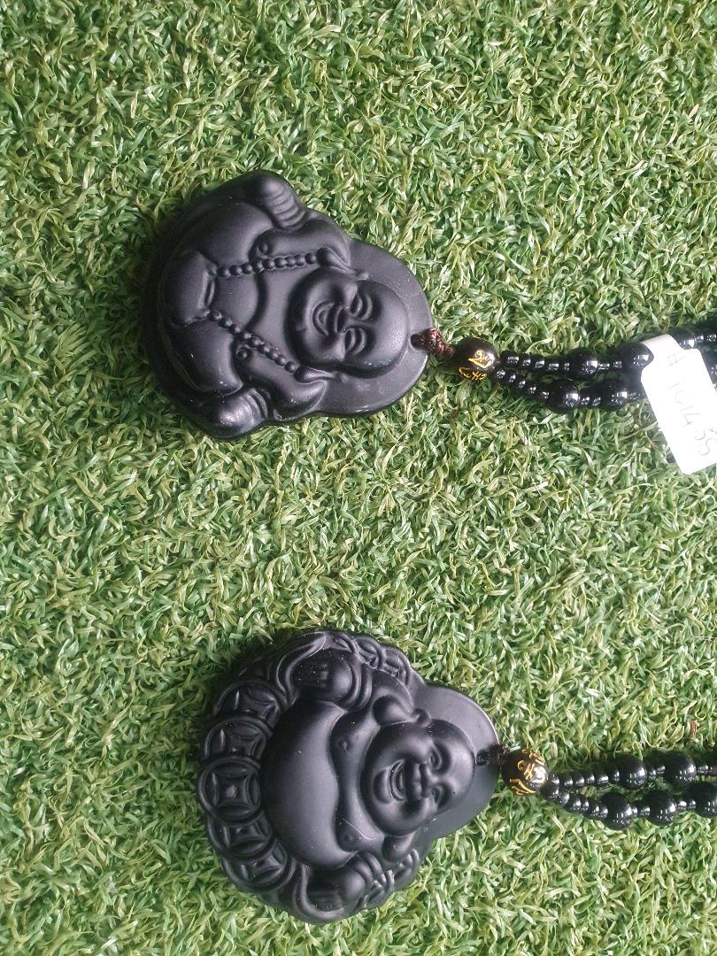 Necklace - Assorted Carved Black Obsidian Pendant Necklace