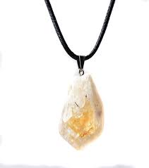 Necklace -  Crystal  - Raw Citrine - Cord