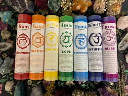 Chakra Pillar Candle - Assorted  3.8 x 17.8cm