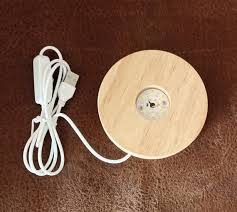 Electrical Light Cord LED White with Wooden Base