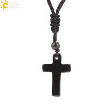 Necklace - Assorted Carved Black Obsidian Pendant Necklace