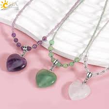 Crystal Heart Necklace Assorted
