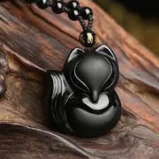 Necklace - Assorted Carved Black Obsidian Pendant Necklace