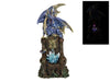 Statue - Blue Dragon on Mystic Realm Throne Guarding Crystal