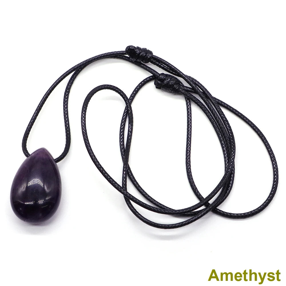 Crystal Necklace - Amethyst - Tear Drop