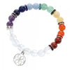 BRACELET - 8MM Chakra and Quartz with seed of Life