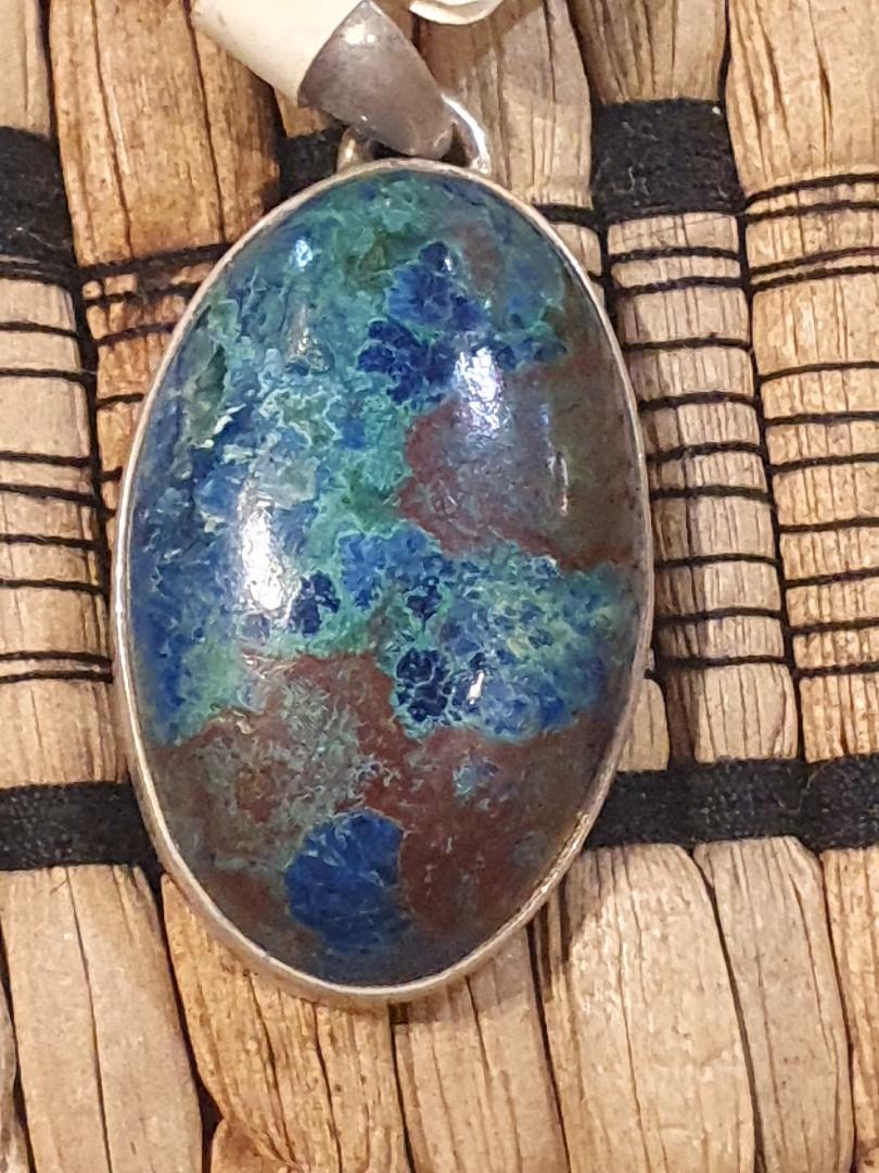 Shattuckite Crystal Pendent Sterling Silver