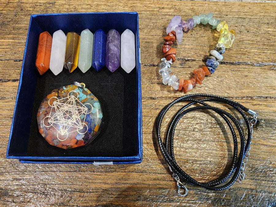 Chakra Crystal Set With Necklace