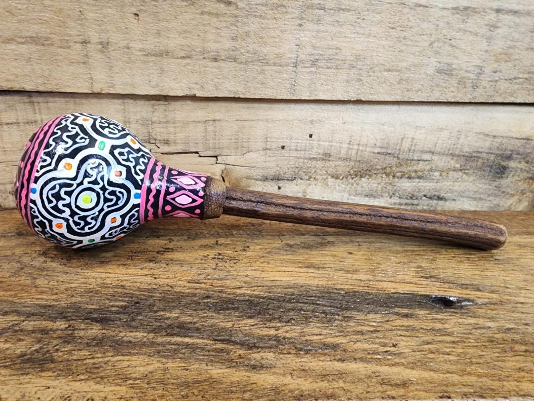 Rattle Painted Aya & Painted Gourd - Shamanic Handcrafted - Shipibo