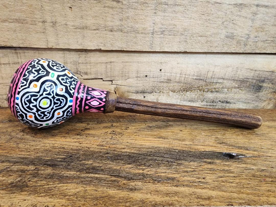 Rattle Painted Aya & Painted Gourd - Shamanic Handcrafted - Shipibo