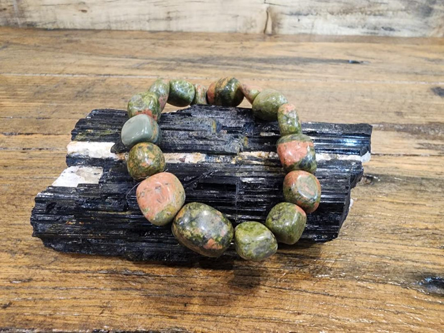 Bracelet tumbled - Unakite