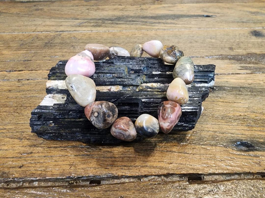 Bracelet tumbled - Rhodonite