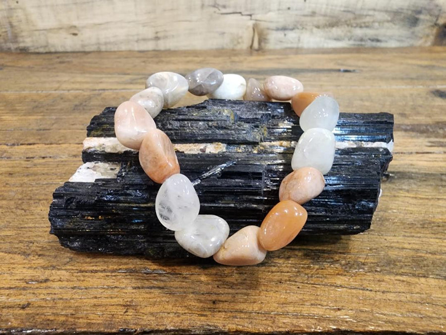 Bracelet tumbled - Moonstone mixed