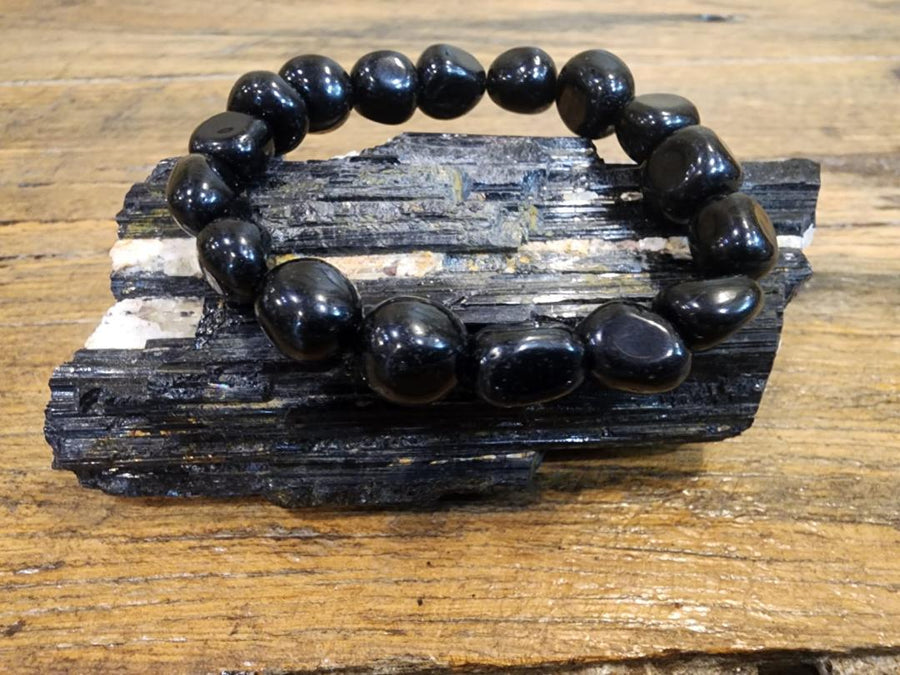 Bracelet tumbled - Black Obsidian