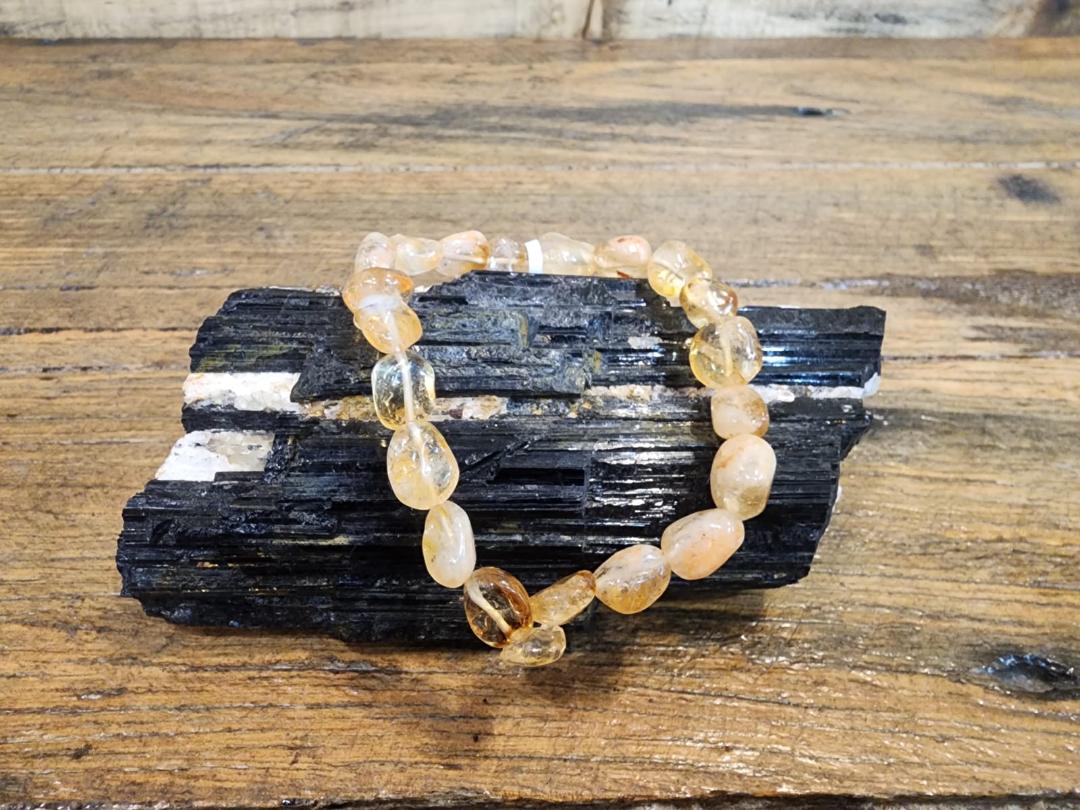 Bracelet tumbled -  Citrine 8mm