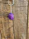 keyring - quartz geode (dyed)